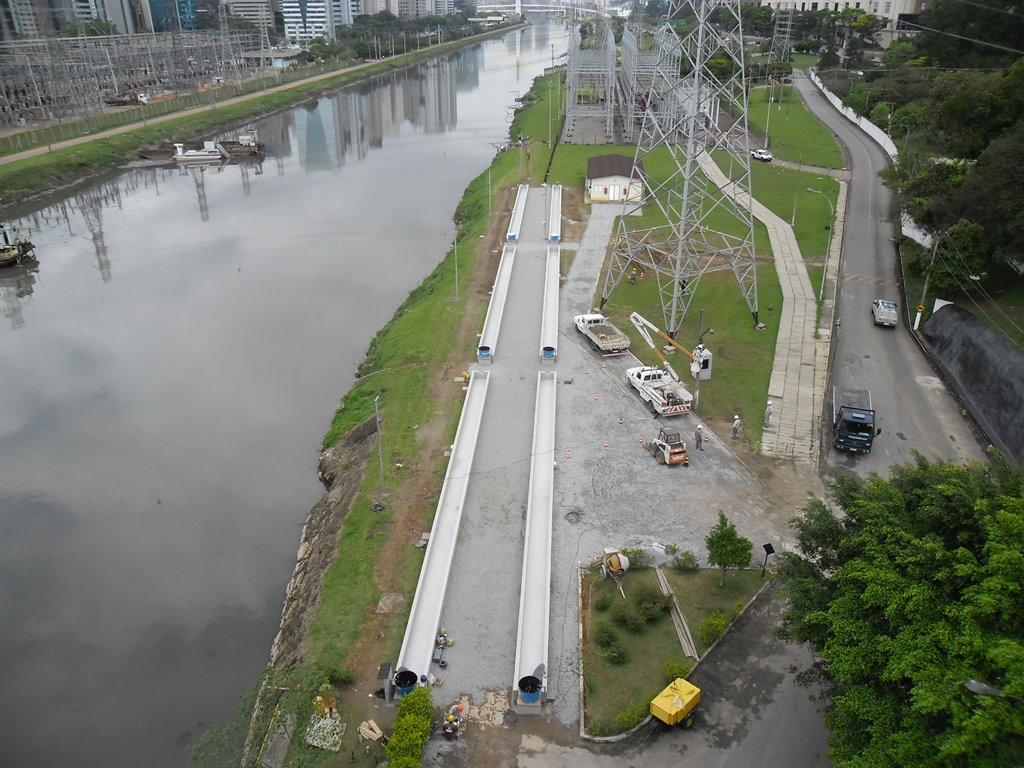 Figure 1: Aerial photo of the experimental channels